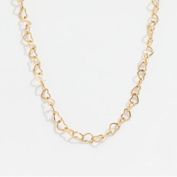 Necklace Heart Chain Adorable Dainty Gold Chain Necklace Heart Links Heart - Picture 1 of 11